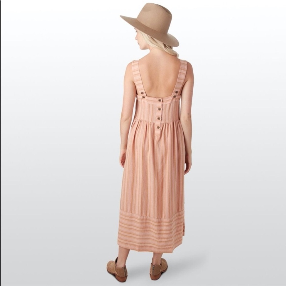 Patagonia Peach Midi Dress with Button Back